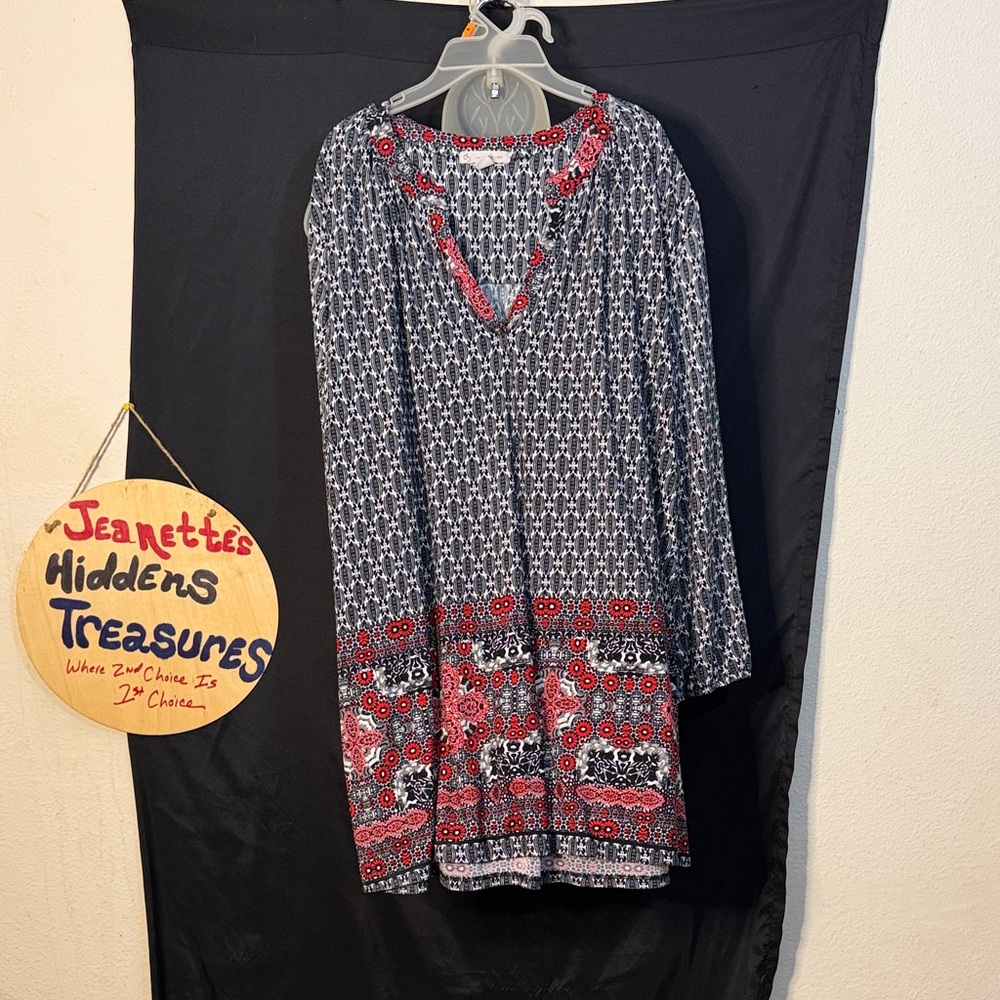 💥NI💥 (NEW ITEM) Elegant Long Sleeve Dress with Red and Black Accents